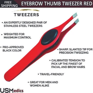 Hair Removal Eyebrow Tweezer Slant Tip Thumb Gripy Facial Nose Beauty Hair Care - Picture 1 of 6