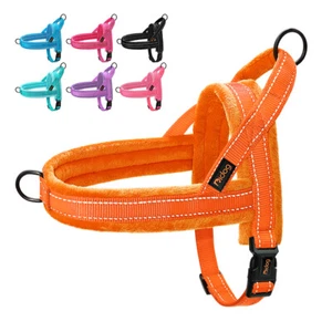 Front Clip Dog Harness Reflective No Pull Soft Plush with Handle Vest XS S M L - Picture 1 of 22