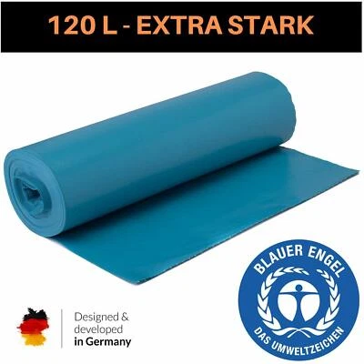 Müllsäcke Müllbeutel extra stark reißfest 120 L 700 x 1100 240 L blau schwarz - Bild 1 von 4