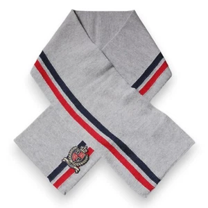 DOLCE & GABBANA Scarf Kids Gray Stripes Logo Wool Knit Neck Wrap s. Tag L 250usd - Picture 1 of 4