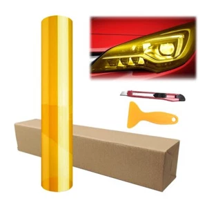 12"X72" Gloss Golden Yellow Tint 3000K Headlight Fog Light Taillight Vinyl Film - Picture 1 of 7
