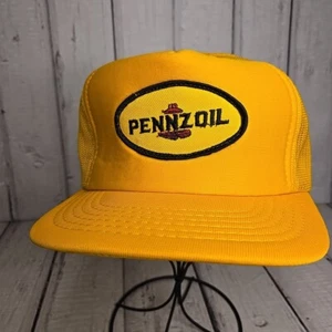 Sombrero Pennzoil Vintage Malla Amarilla Parche Snapback Sombrero Gorra - Imagen 1 de 10
