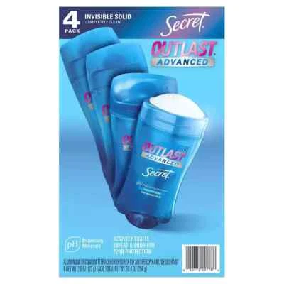 Secret Outlast Advanced Antiperspirant Deodorant, 2.6 Ounce (Pack of 4) - Image 1 of 2