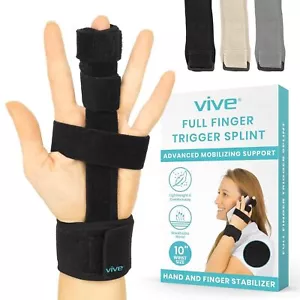Vive Full Trigger Finger Splint - Hand and Wrist 1 Count (Pack of 1), Black - Picture 1 of 9