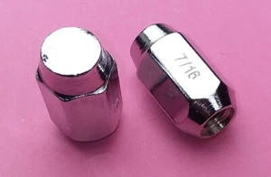 16x CHROMED 7/16"unf WHEELNUTS 1600E FORD TRIUMPH VAUXHALL FOR STEEL WHEELS - Picture 1 of 1