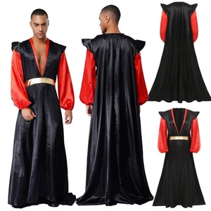 Hombres Villano Árabe Jafar Halloween Juegos con disfraces Disfraz Sumergir Satén Bata Disfraces - Imagen 1 de 25