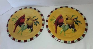 Juego de 2 platos de ensalada LENOX Holiday Winter Greetings Everyday 8,5" Cardinals Hol - Imagen 1 de 6