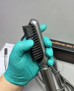 Negative Ion Hair Straightener Hot Brush Comb Adjustable Temp Fast Heating Easy - Picture 1 of 20