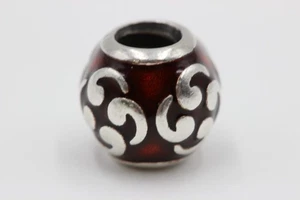 Pandora Sterling Silver Red Enamel Zen Bead Charm 790491EN14 - retired - Picture 1 of 2
