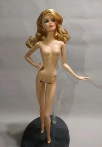 OOAK Barbie Doll Nude Model Stance Blonde Blue Eyes Mauve Lips Nails - Picture 1 of 7