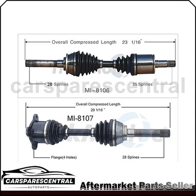 Juego de 2x eje articulado CV delantero para Mitsubishi Montero 1983-1989 4x4 Foto 1 de 4