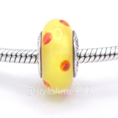 Подлинный PANDORA желтый оранжевый горошек стекла Murano - 790623 - Изображение 1 из 4