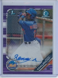 2019 Bowman Chrome Ronny Mauricio RC ROOKIE AUTO AUTOGRAPH PURPLE 154/250 - Picture 1 of 2
