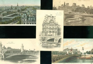 5 POSTCARDS - RIVER SCENES, PARIS FRANCE - Picture 1 of 1