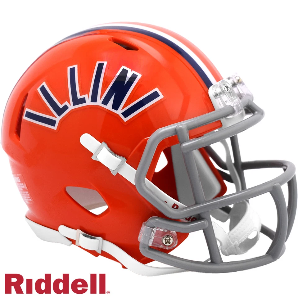 Casco Illinois Fighting Illini Réplica Riddell Mini Velocidad Estilo Arqueado Illini T Foto 1 de 1