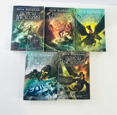 Percy Jackson And The Olympians Series 1 2 3 4 5 Complete Rick Riordan PBs - image 1 of 4