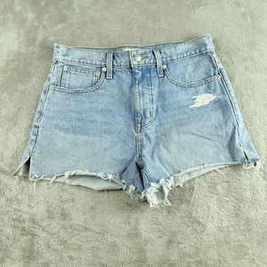 Pantalones Cortos Madewell Jeans Para Mujer 26x3 Azul Denim Relajado Envejecido Dobladillo Crudo Corte - Imagen 1 de 14
