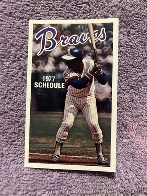 POCKET SCHEDULE MLB 1977 ATLANTA BRAVES ATLANTA INTERNATIONAL HOTEL - Image 1 of 4