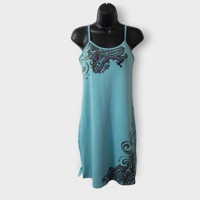 Vestido de natação Athleta azul-petróleo estampa paisley tamanho pequeno tênis ao ar livre verão praia - Imagem 1 de 4