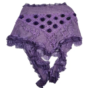 Bufanda Púrpura Decorativa Encaje Capas Bufanda Chal por Jayley Collection Totalmente Nueva - Imagen 1 de 10