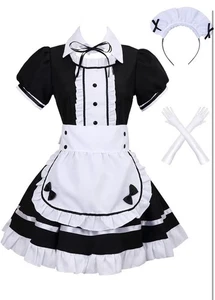 Damen Lolita französische Schürze Dienstmädchen Kostüm Uniform Anime Cosplay Kostüm klein - Bild 1 von 6