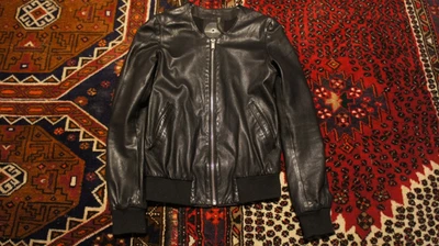 DAMIR DOMA BLACK LEATHER BIKE MOTO WOMENS JACKET SIZE SMALL - Image 1 of 4