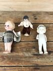 Lot of 3 Antique Japan Nippon China Porcelain Bisque Small Dolls