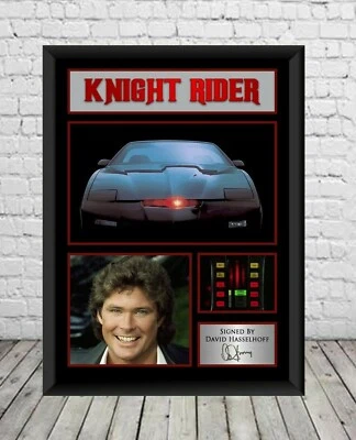 Ritter Reiter signierter Fotodruck David Hasselhoff Poster Erinnerungsstücke - Bild 1 von 2