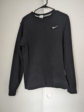 Nike Crewneck Sweatshirt Men Size L Black Swoosh Logo Pullover Vintage Style