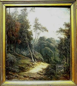 Fritz HALBERG-KRAUS >Waldweg< SIGNIERT Ölbid mit Rahmen 49x54cm, ca. 1925, - Bild 1 von 11