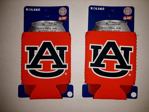 Auburn Tigers NCAA  Orange Kolder Can Koozie Comes In Set Of 4 Cover