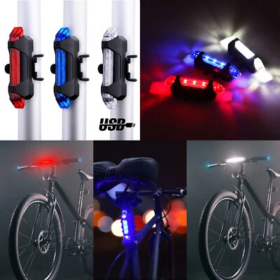 5 LED Bike Tail Light USB Rechargeable Bicycle Rear Light Night Cycling Lamp RLM - Image 1 of 4