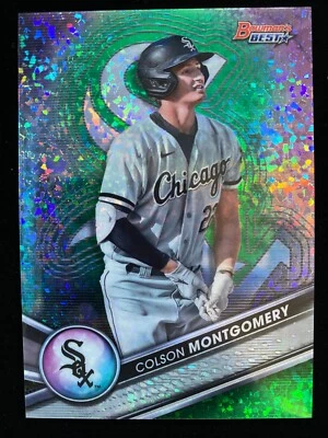 2022 Bowman's Best COLSON MONTGOMERY Rookie GREEN REFRACTOR #/99 White Sox RC SP - Image 1 of 3