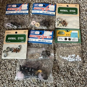 LOT DOLL 9MM Crystal ANIMAL EYES WESTRIM CRAFT Vintage - Picture 1 of 8