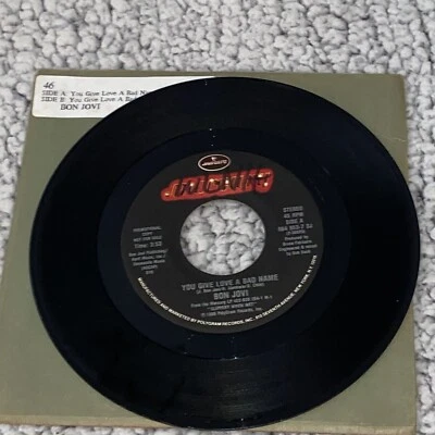 Bon Jovi You give love a bad name Single Record Jukebox 45 - Image 1 of 4