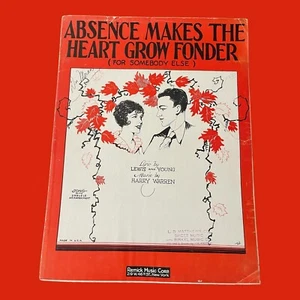 Absence Makes The Heart Grow Fonder 1929 Noten Lewis Warren siehe Foto Vintage - Bild 1 von 6