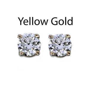 Lab Grown Diamant Rund 6mm, 1,79 Karat Ohrstecker in 14 Karat Gelbgold (54625) - Bild 1 von 4