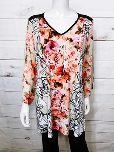 Túnica elástica Style & Co para mujer talla XL multicolor floral cuello en V - Imagen 1 de 9