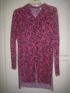 Schönes Tahari Hot Pink/Schwarz Leopard Button Down Top - Größe S - Bild 1 von 3
