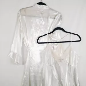 Linea Donatella flüssiger Satin Frau Braut Set Robe & Nachthemd mittelbestickt - Bild 1 von 18