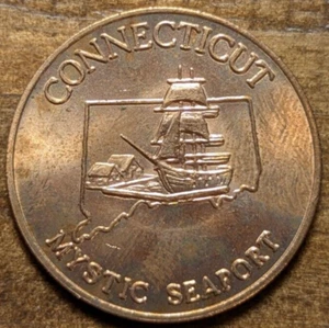 1788 Hartford, Connecticut CT 5th State The Nutmeg State Shell Gas Medaille - Bild 1 von 4