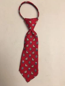 Young Boy's Red Easter Tie- Zipper closure easy to wear Bunnies & Eggs Nordstrom - Picture 1 of 2