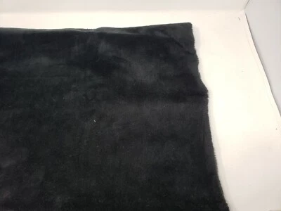 Black Deep Pile Plush Faux Fur Fabric Almost 1 Yard - Image 1 of 3