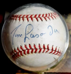 TOM LASORDA CERTIFICADO AUTÉNTICO POR JSA AUTO BOLA EN SOPORTE CERTIFICADO DE AUTENTICIDAD - Imagen 1 de 2