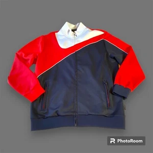Sean John Men's 2XL Heavy Track Jacket Zip Up Light Gray Blue/Black Red - Picture 1 of 10
