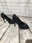 Bolaro By Summer Rio Peep Toe Pumps Womens Size 7 Black Buckle