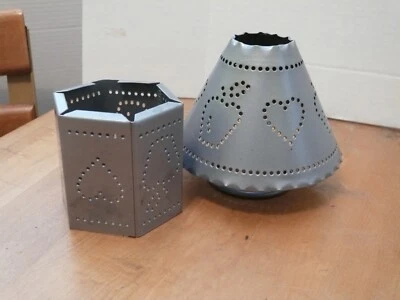 Home Interiors Candle Holder - Metal - Apple and Hearts Design - Fits Small Cand - Image 1 of 4