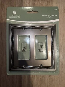 Cubierta de placa de pared doble GFCI de bronce veneciano cepillado con cuentas diseño Betseyfield - Imagen 1 de 2