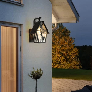 NEW Retro Rustic Lantern Lamp Antique Vintage Wall Sconce Outdoor Light Fixture - Picture 1 of 12