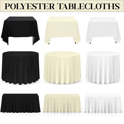 Tablecloths Round Rectangle Square Dining Table Covers Wedding Banquet Decor - Image 1 of 4